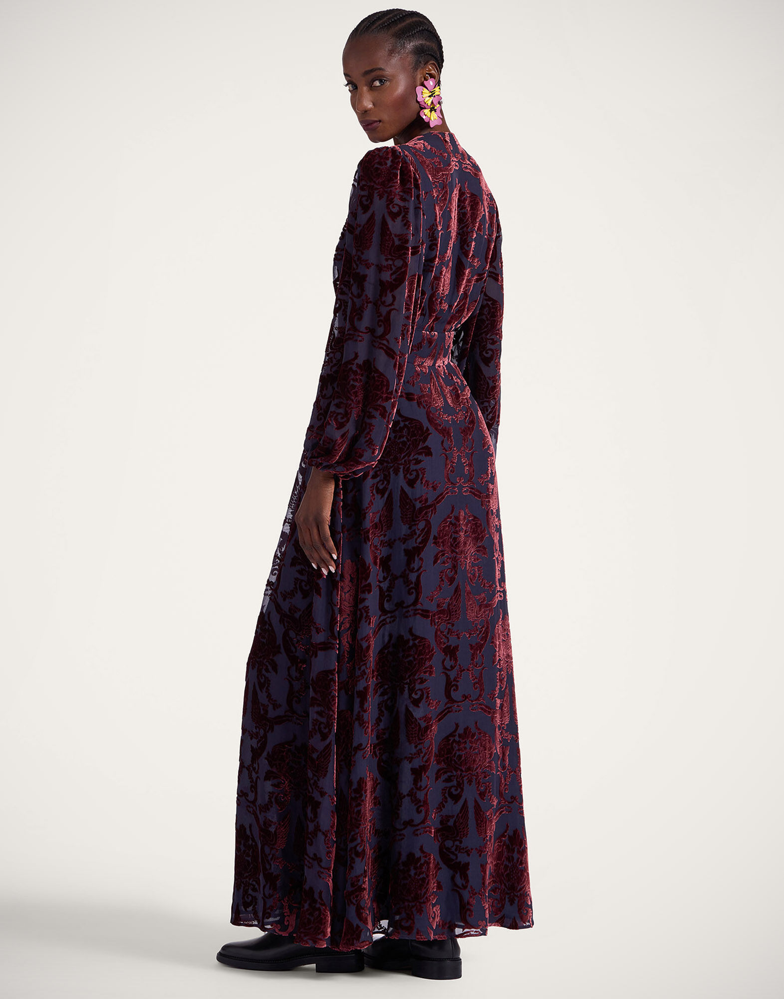 La DoubleJ Long Camerino Dress Cherubs Blue DRE0585DEV002CRB05BU03