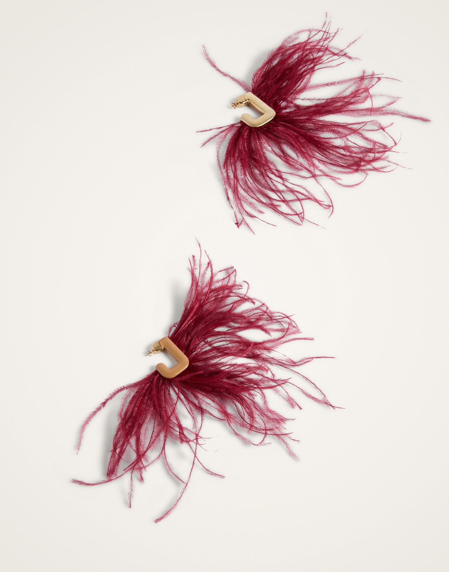La DoubleJ Ostrich Earrings Resin And Ostrich Feathers EAR0083POL022SOLIDRE02