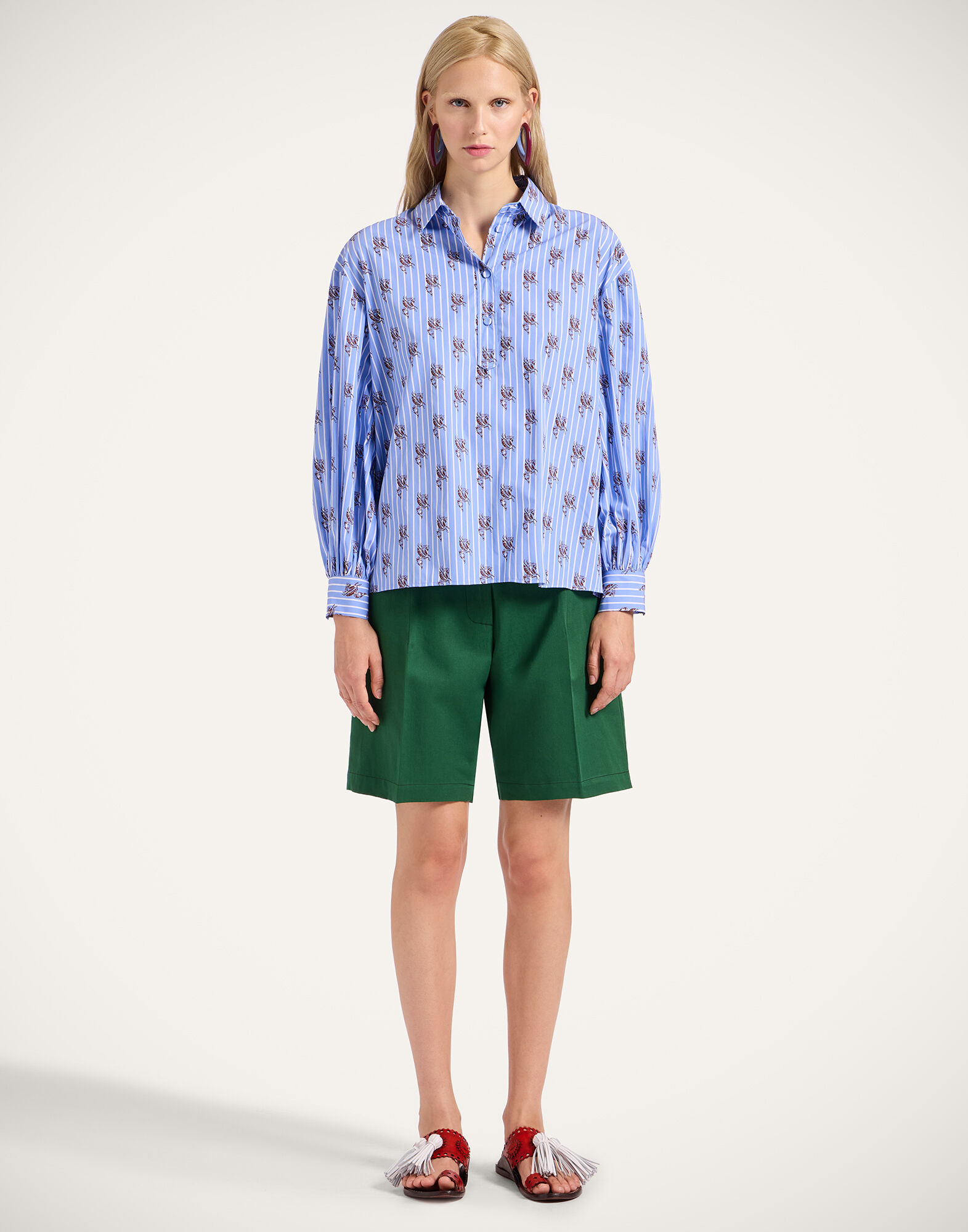 Poet Shirt in Gryphos Light Blue for Women | La DoubleJ