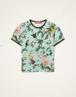 La DoubleJ The Cu-Tee Crop La DoubleJ The Cu-Tee Crop Zooflora Light Blue TSH0068JER076ZOF02BU01