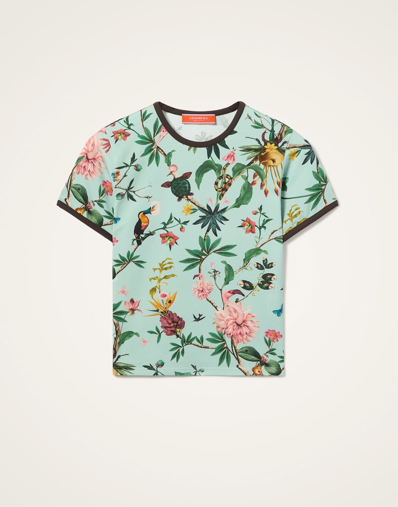 La DoubleJ The Cu-Tee Crop La DoubleJ The Cu-Tee Crop Zooflora Light Blue TSH0068JER076ZOF02BU01