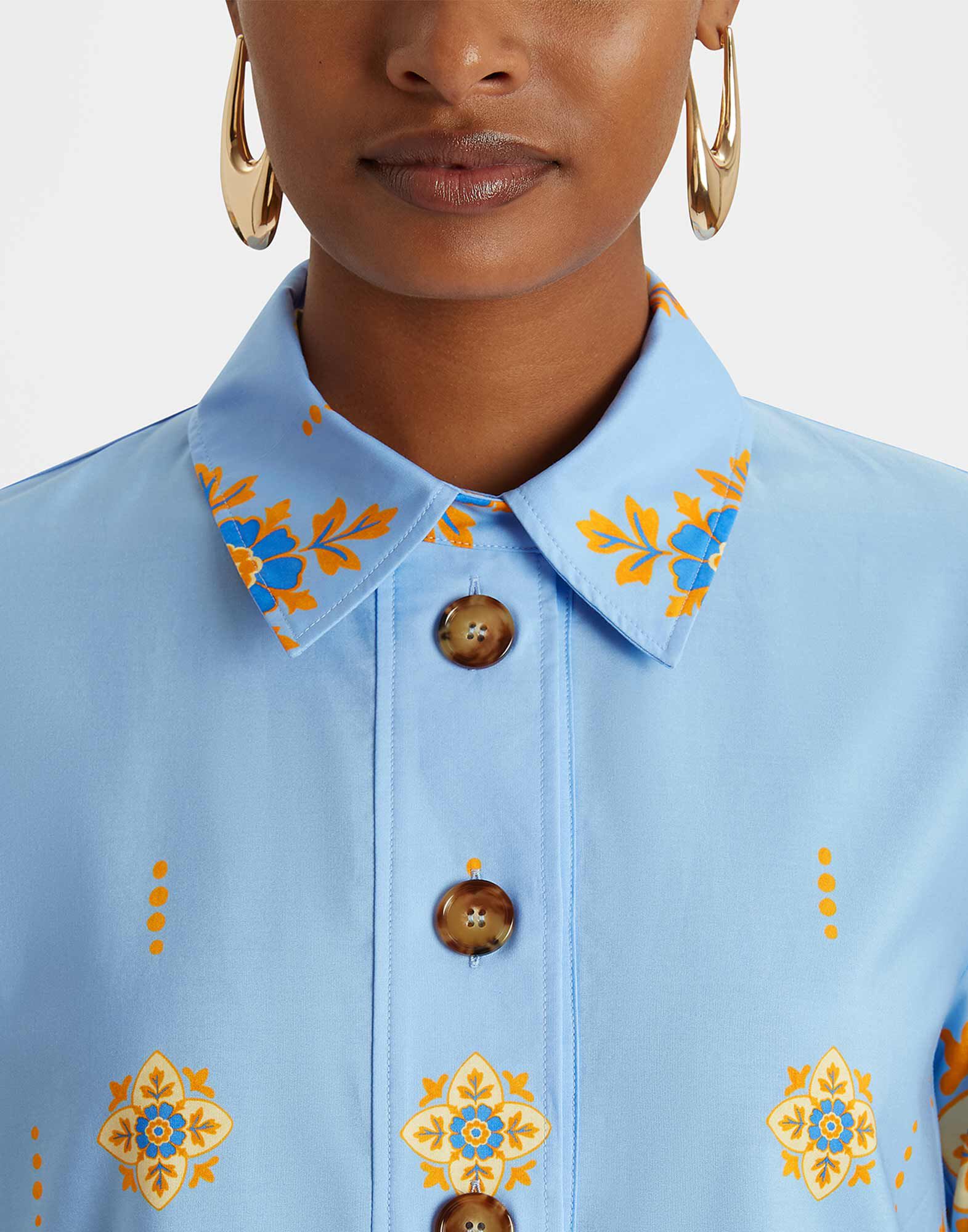 La DoubleJ Artemis Dress Partenope Light Blue DRE0176COT039PRT01BU01