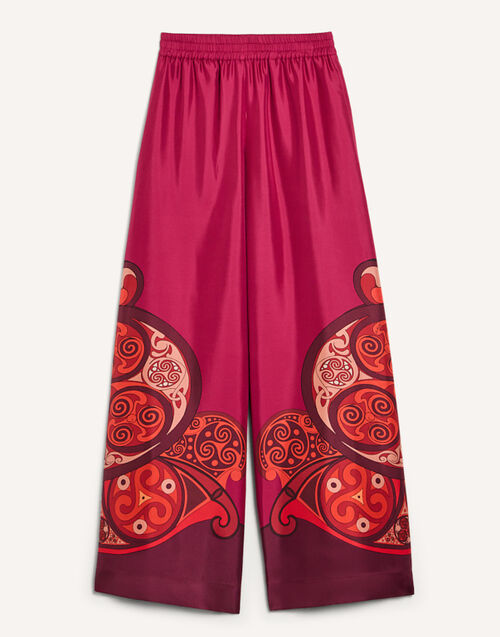 La DoubleJ Palazzo Pants Alchemy Plac&eacute;e Dark Red TRO0026SIL001ALC03RE40