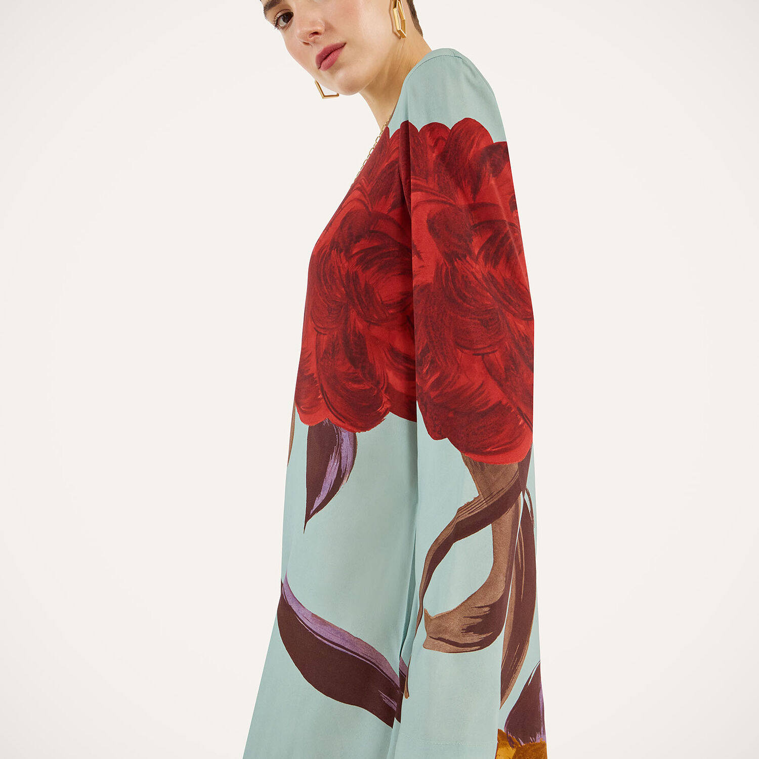  La Doublej Dresses Women - Long Sleeve Swing Dress Peony Placée Light Blue Xs 96% Viscosa 4% Elastane 