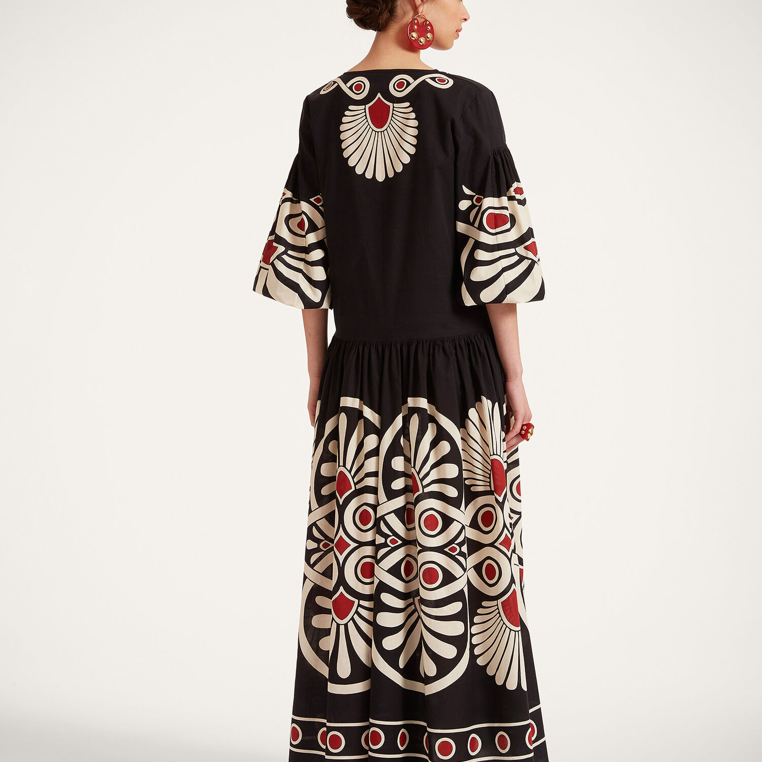 La Doublej Viviana Geometric-print Dress In Medallion Placée Black