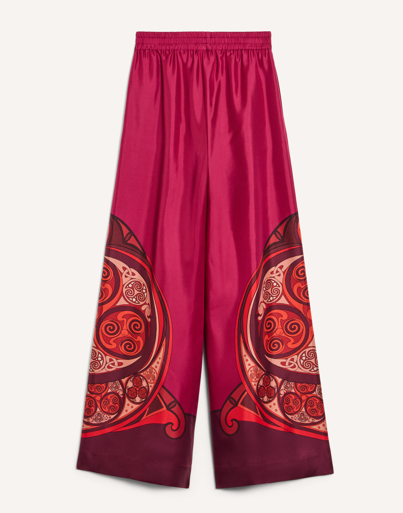 La DoubleJ Palazzo Pants Alchemy Plac&eacute;e Dark Red TRO0026SIL001ALC03RE40