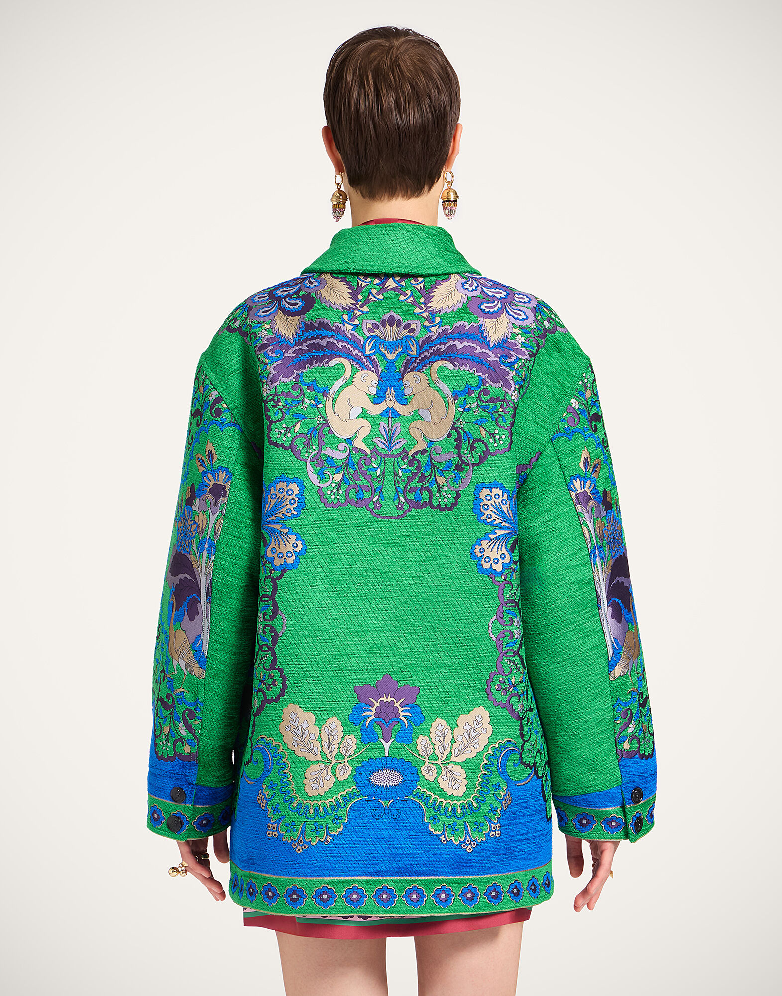 La DoubleJ Truffle Coat Cornucopia Plac&eacute;e Green JAC0178JCQ130CRN02GR02