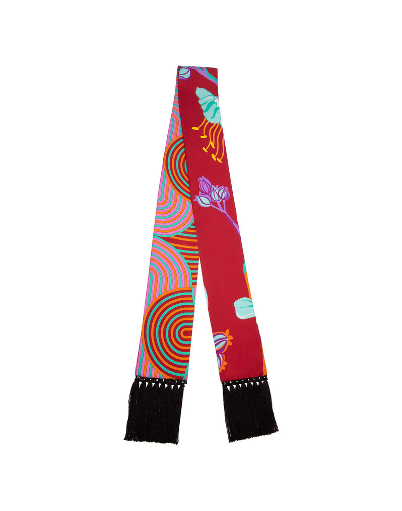 LaDoubleJ Flapper Tight Double Scarf LaDoubleJ Flapper Tight Double Scarf Maneater Rosso/Slinky Rosso SCA0012SIL001VAR0013