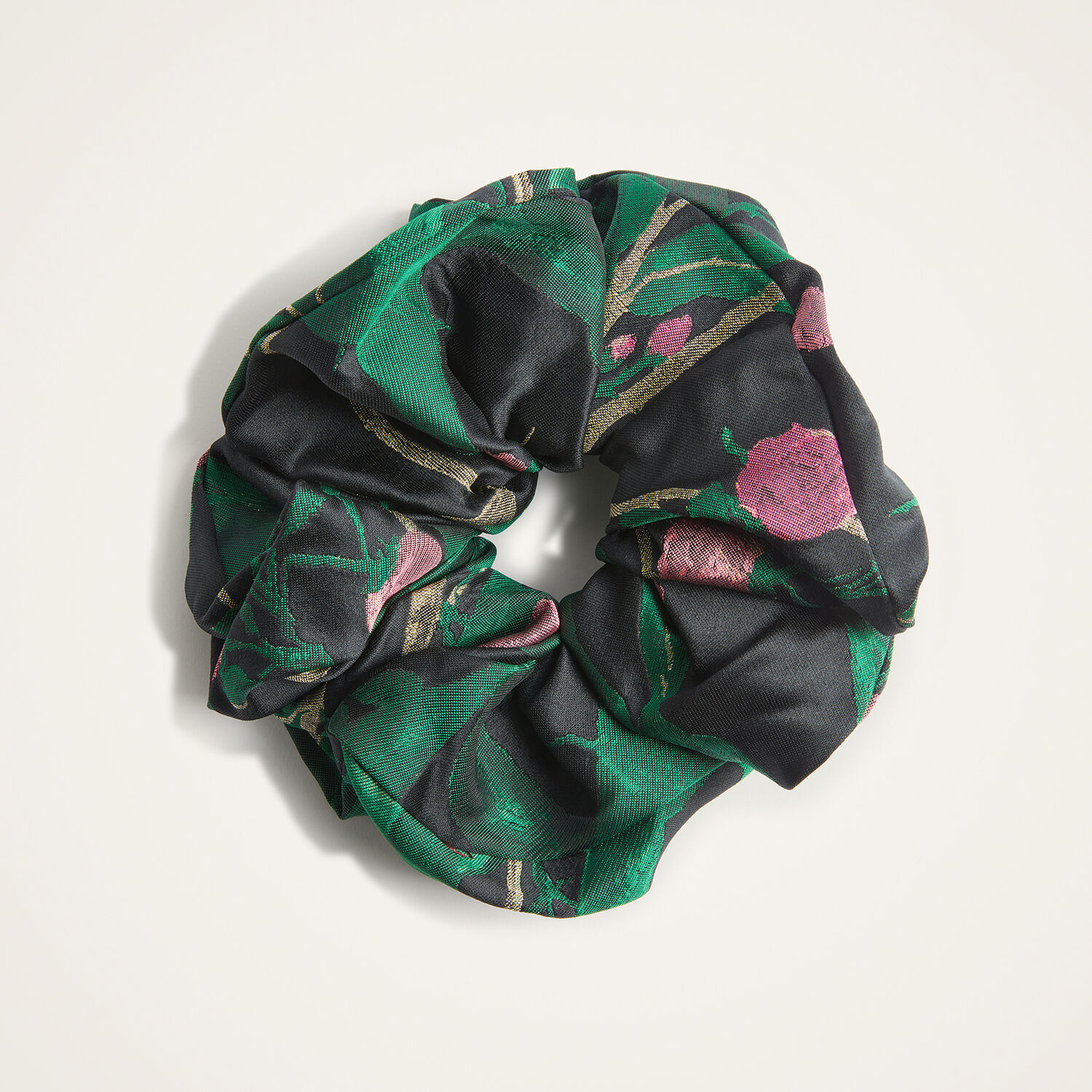 La Doublej Giga Jacquard-pattern Scrunchie In Green