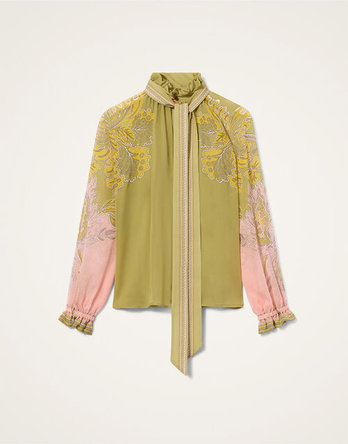 La DoubleJ Cerere Blouse Swathe Plac&eacute;e Green SHI0086SIL014SWA03GR02