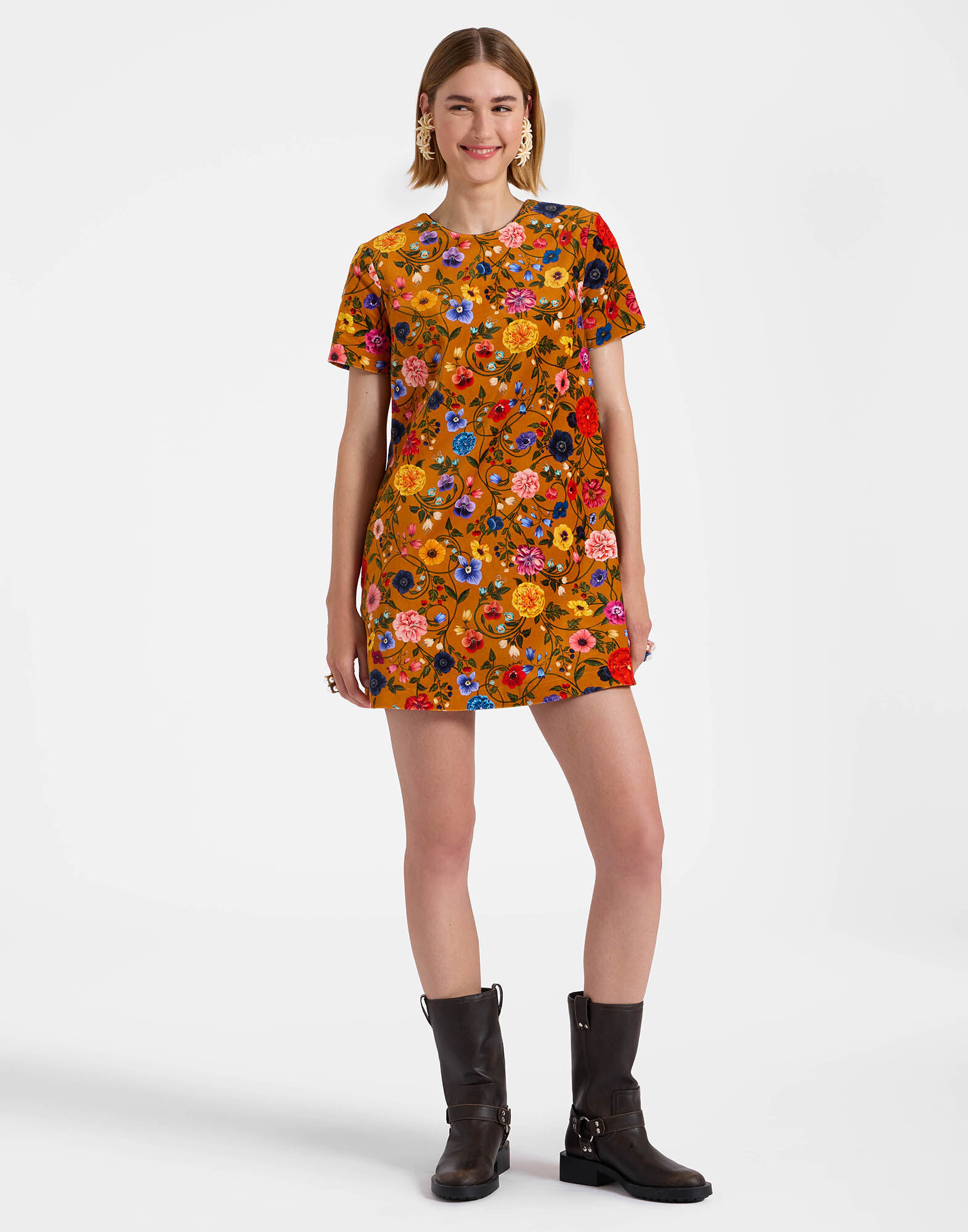 La DoubleJ Mini Swing Dress Botticelli Rust DRE0658VEL001CEL01OR04