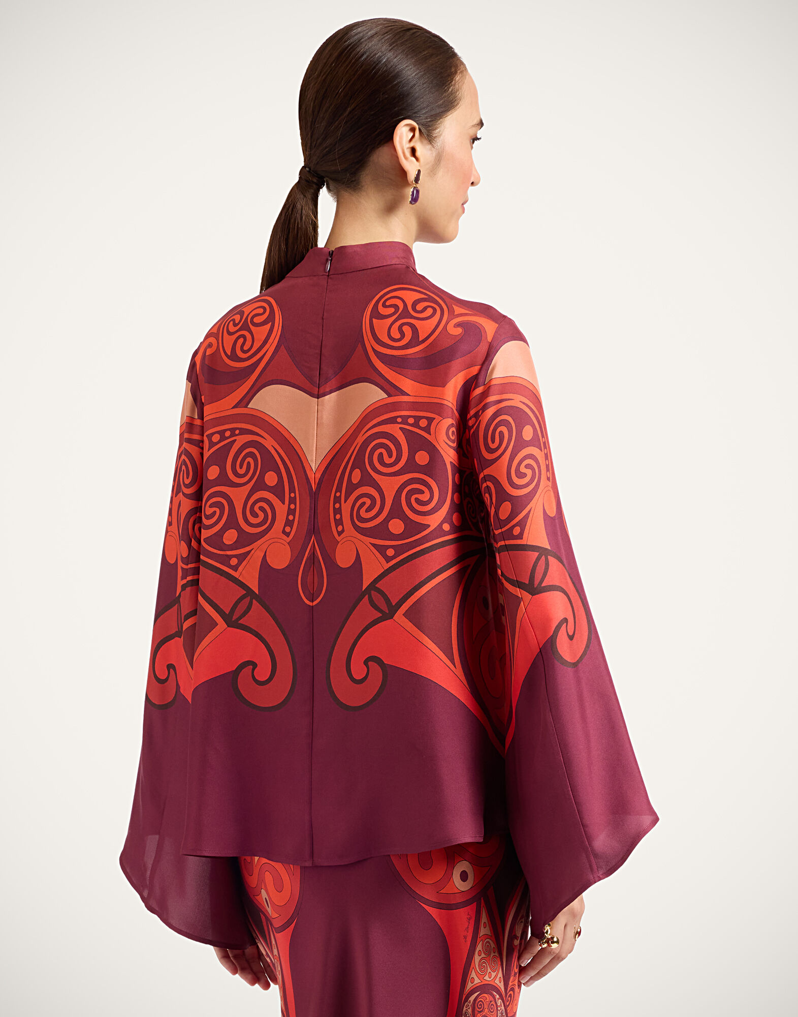La DoubleJ Make An Exit Top Alchemy Plac&eacute;e Dark Red TOP0117SIL017ALC03RE40