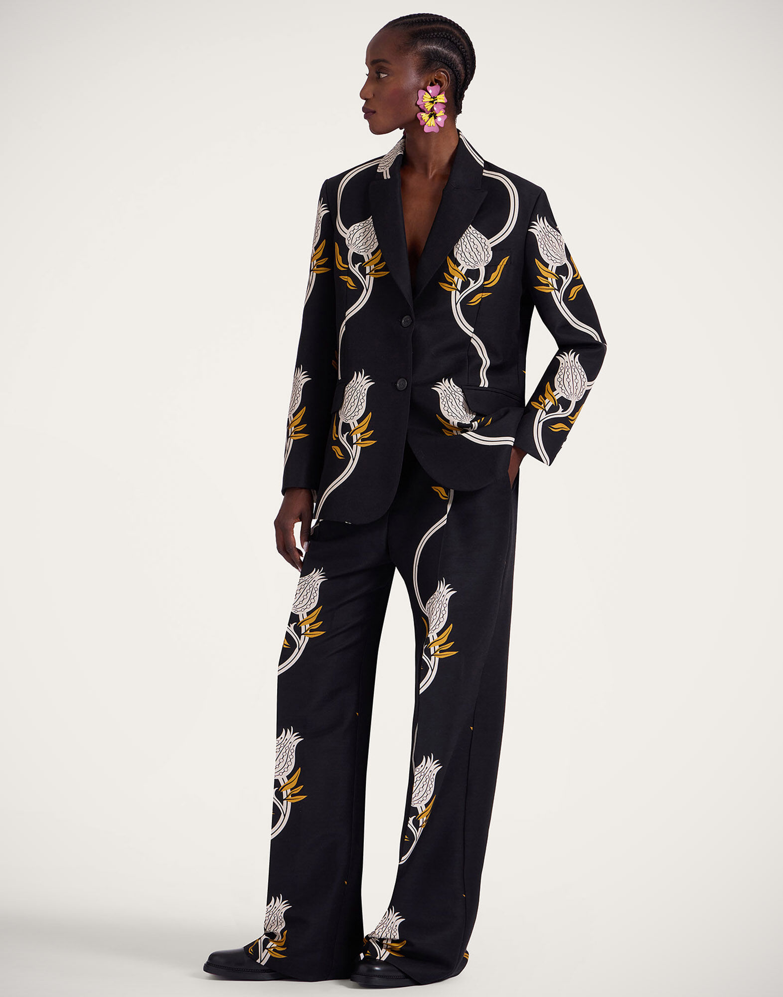 La DoubleJ Let Loose Pants Melograno Black & White TRO0149CAD001MEL01BL03