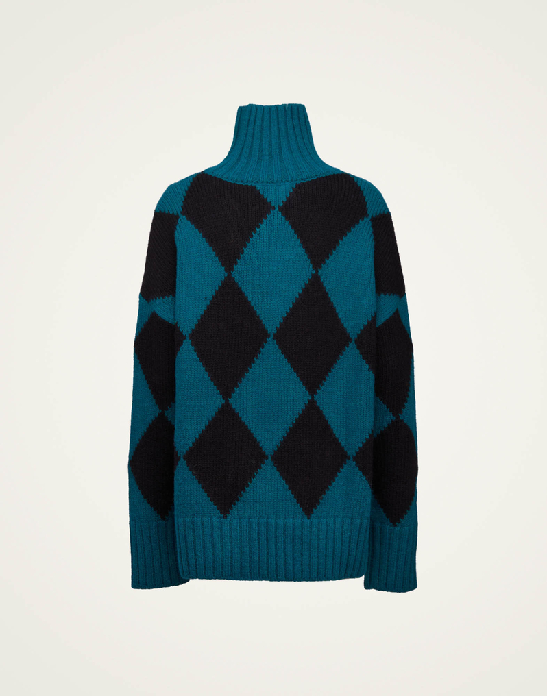 La DoubleJ Argyle Sweater La DoubleJ Argyle Sweater Green / Black PUL0091KNI064VAR0165