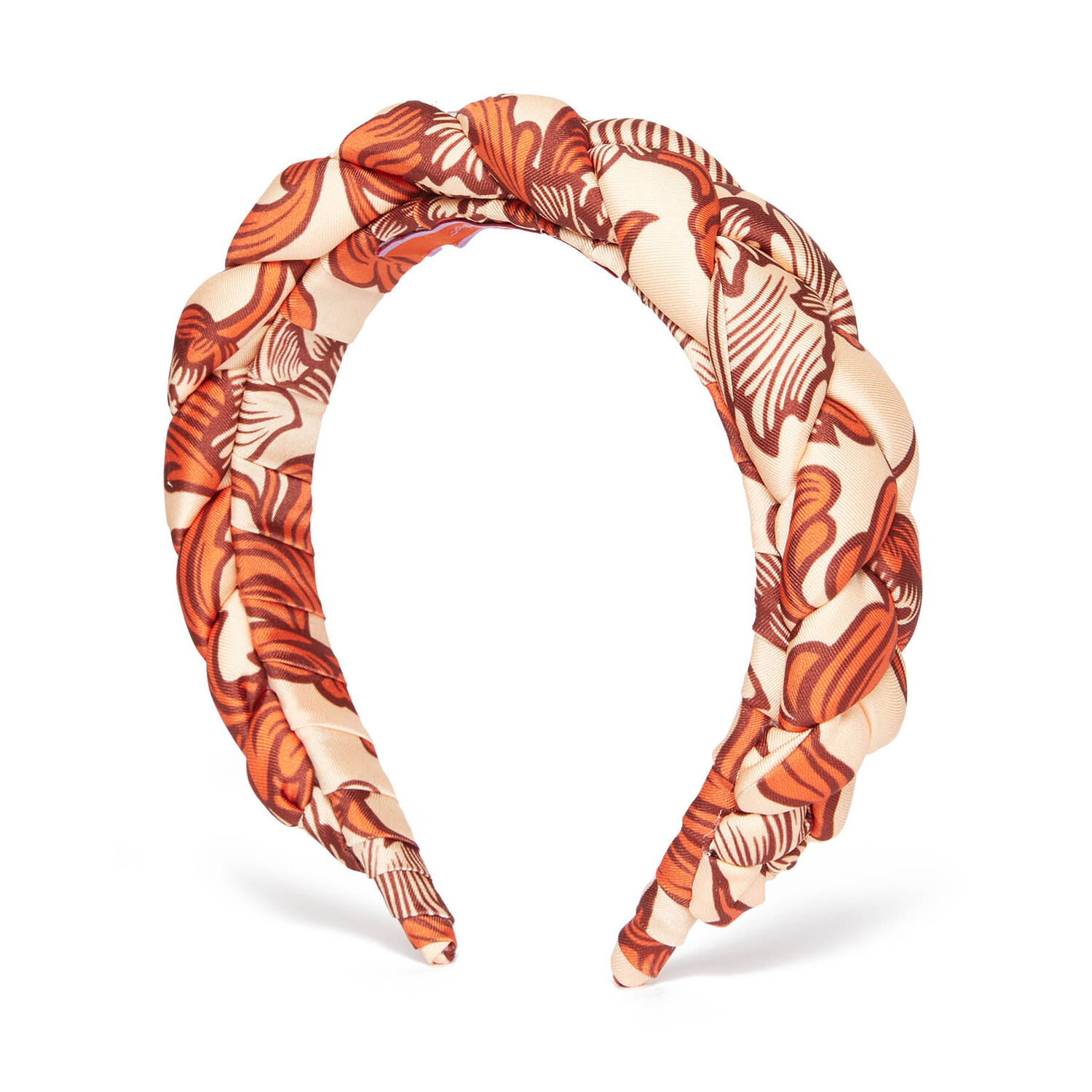 La Doublej Satin Braided Rapunzel Headband In Reef Pale Pink