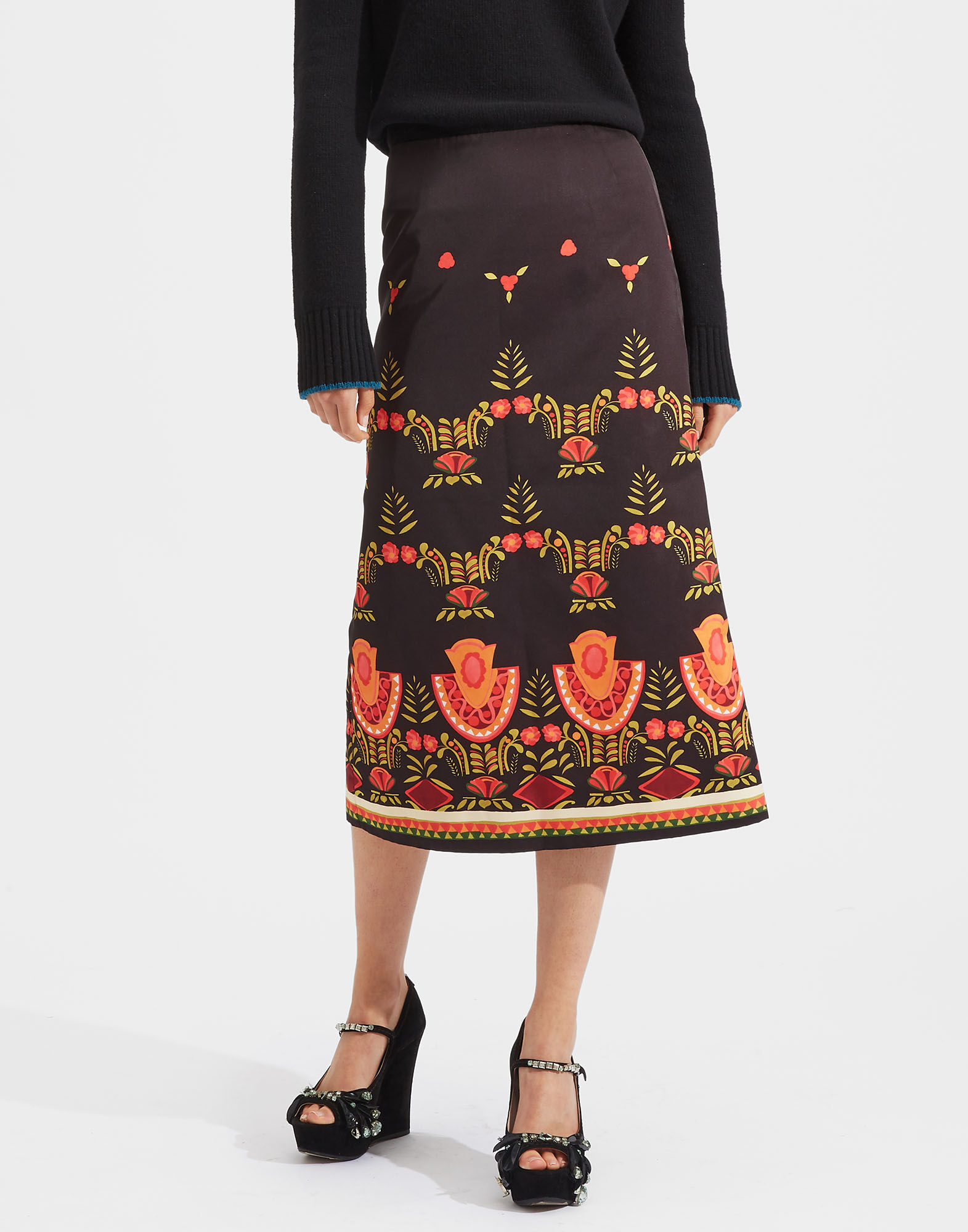 LaDoubleJ Pencil Skirt Place Messico Nero SKI0022RAD001MEX0002