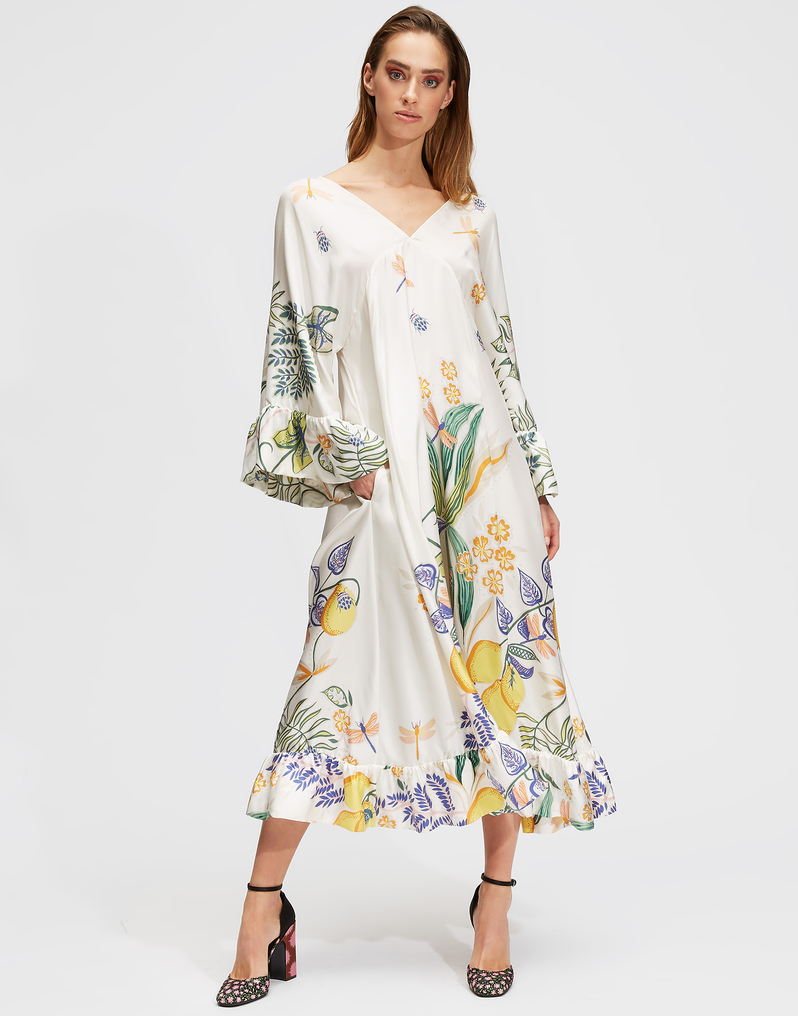 LaDoubleJ Tangier Kaftan LaDoubleJ Tangier Kaftan Botanical DRE0168SIL006BOT0001