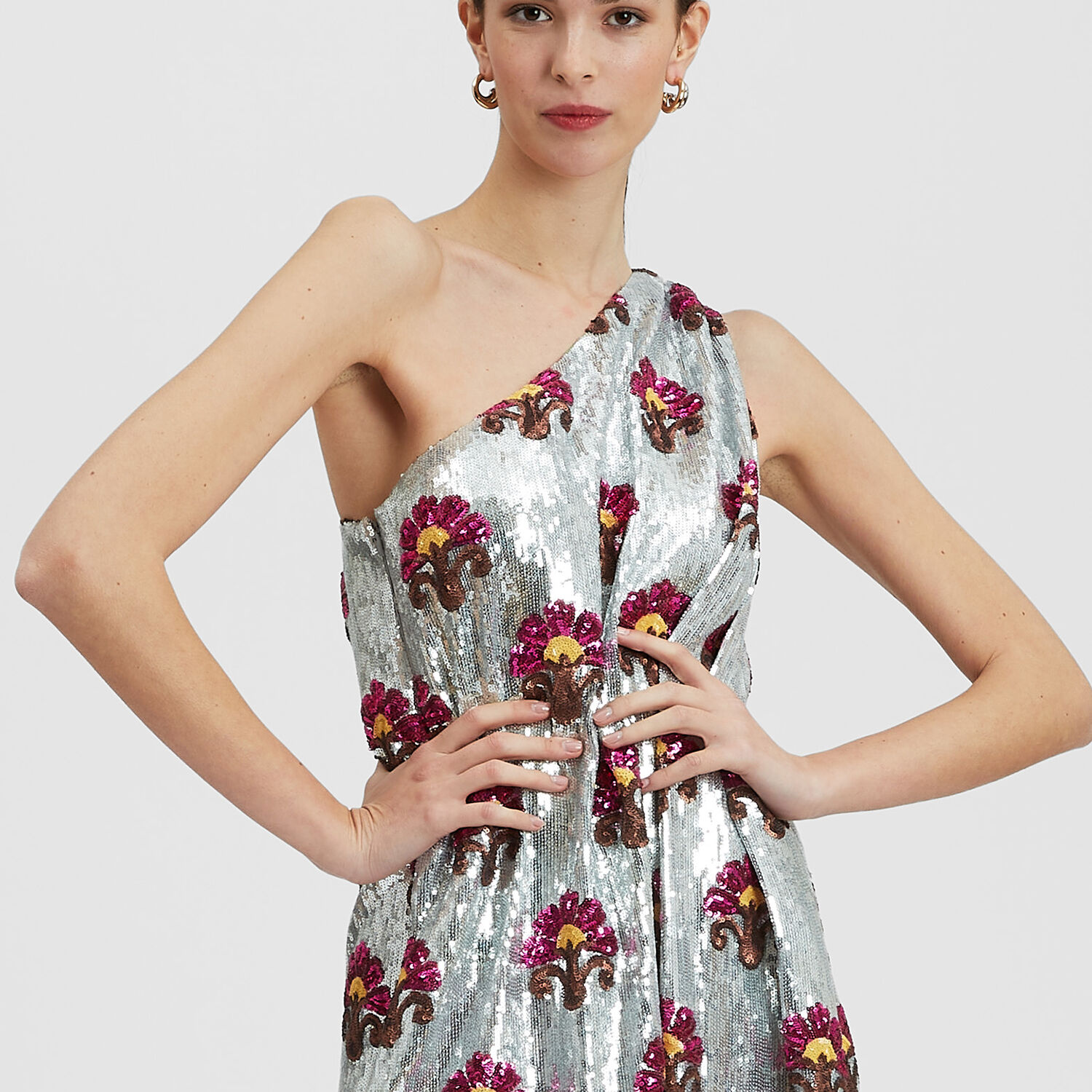 La Doublej Roy Midi Dress In Silver