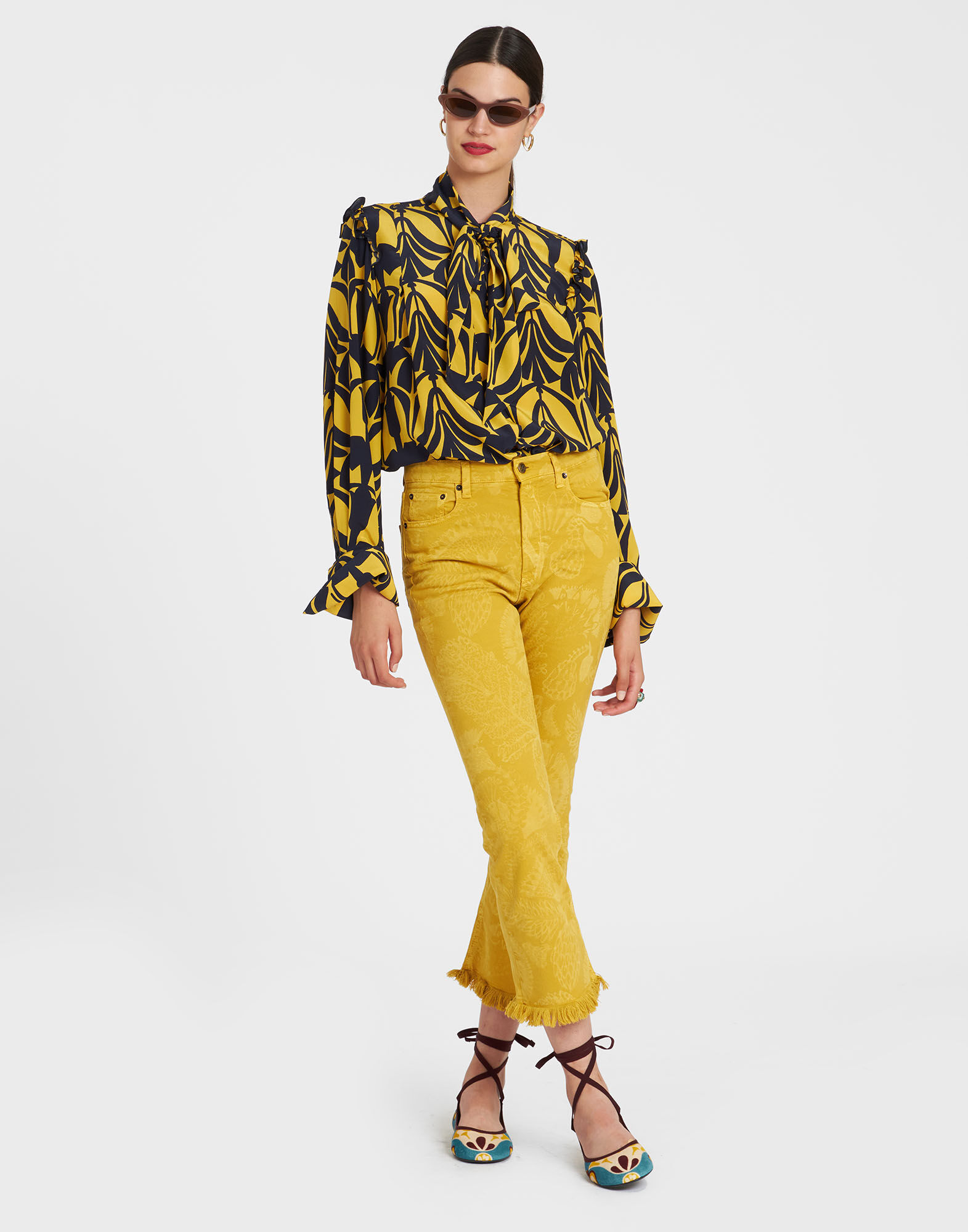 The Fancy Crop Jean en Sicomore Yellow pour Femme La DoubleJ
