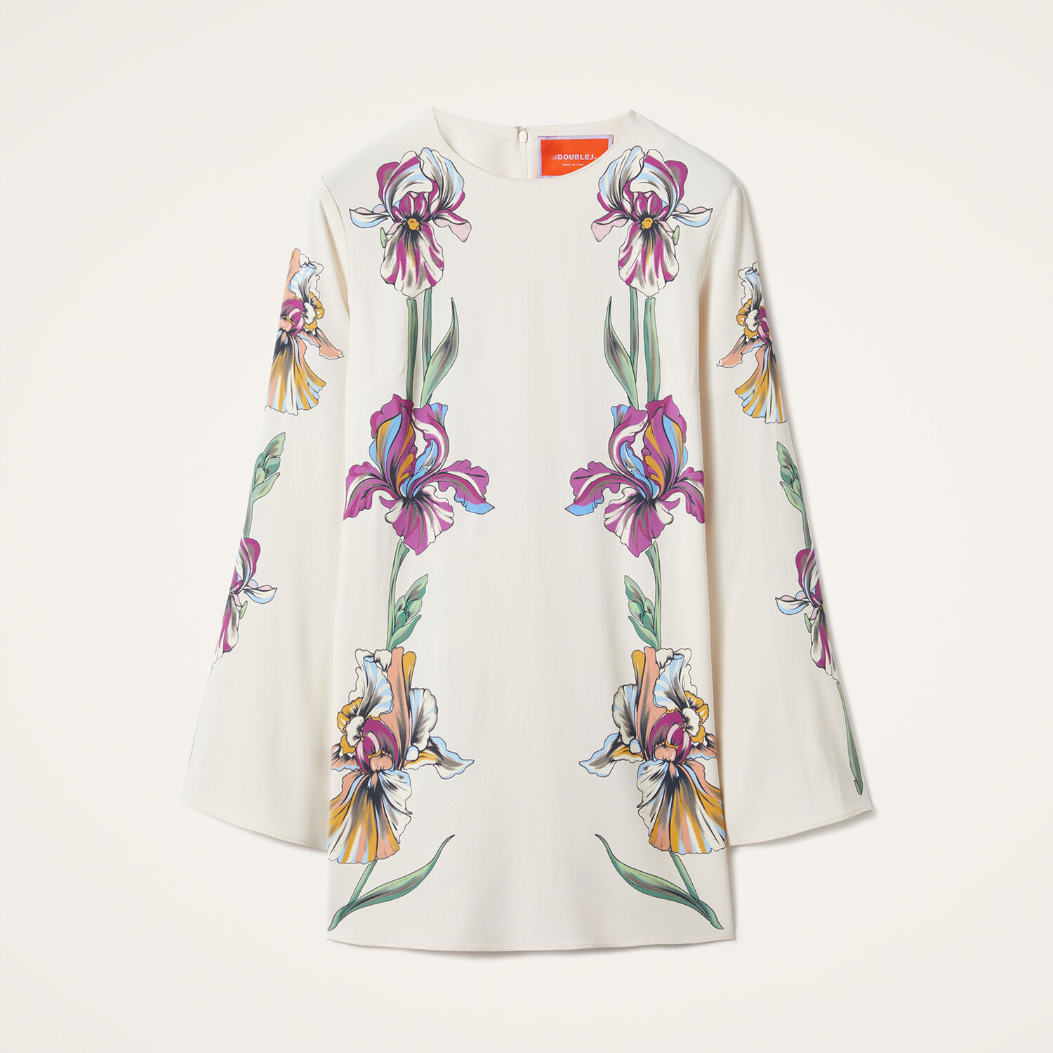 Shop La Doublej Mini Supremes Swing Dress In Iris Placée Ivory