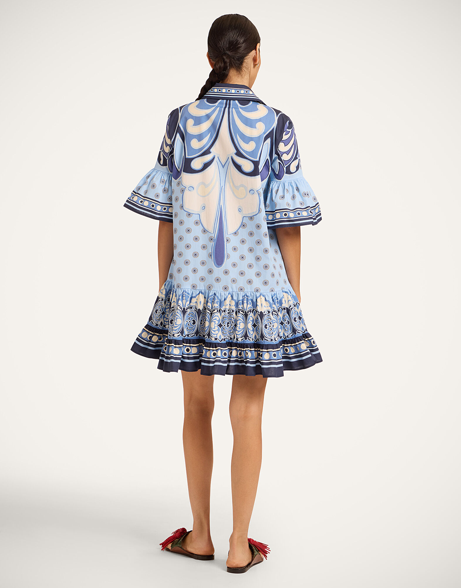 La DoubleJ Choux Dress Cocoon Plac&eacute;e Blue DRE0205COT097COC02BU03