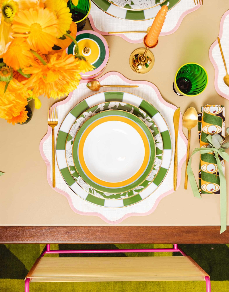 LaDoubleJ Cloud Placemat Set of 2 LaDoubleJ Cloud Placemat Set of 2 Pink TBM0003COT005RAI0015