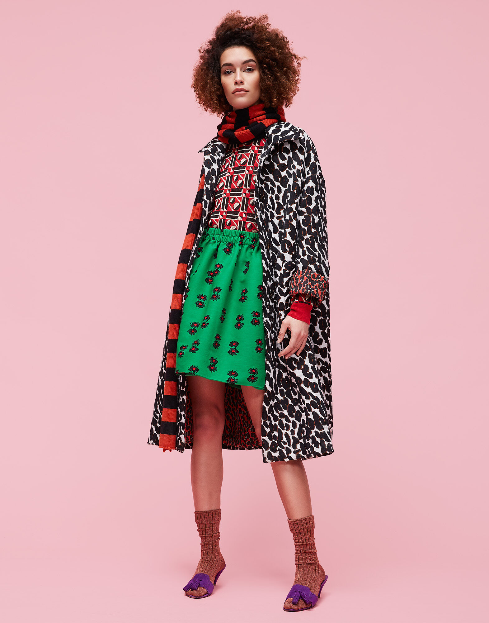 LaDoubleJ Crew Neck Geometrico Rosso PUL0001KNI011GEO0005