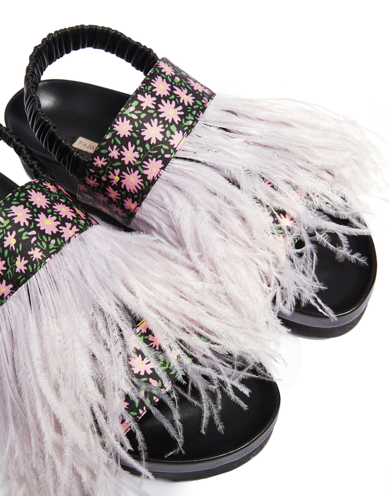LaDoubleJ LDJ X Fabrizio Viti Feathered Berkley Sandal LaDoubleJ LDJ X Fabrizio Viti Feathered Berkley Sandal Daisy SHO0003RAS003DAI0001