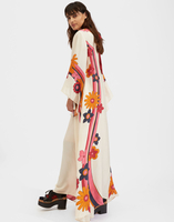 La DoubleJ Magnifico Dress &#40;Plac&eacute;e&#41; Beat Flower Plac&eacute;e White Orange DRE0232VIS004BEA0003