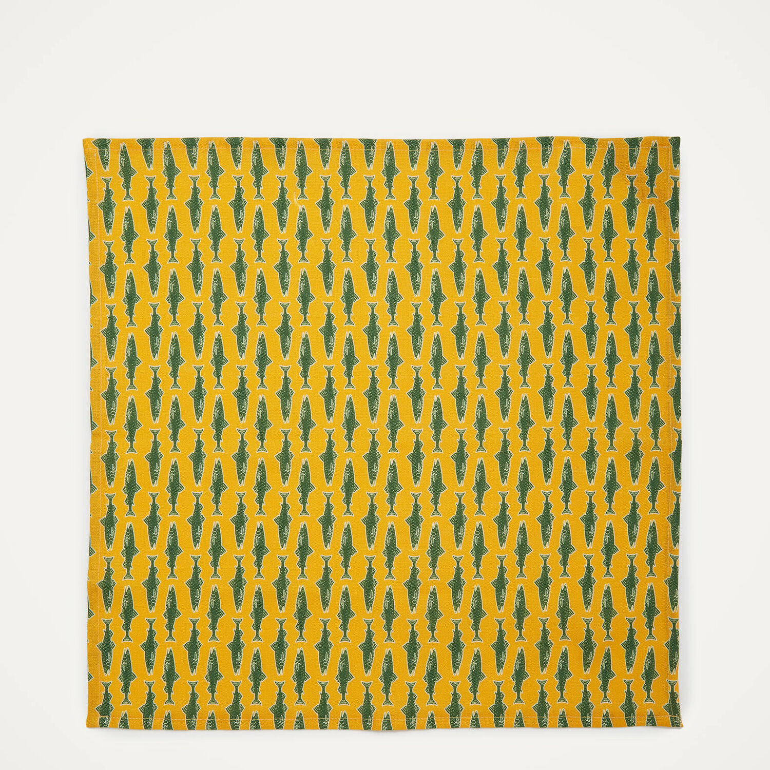  La Doublej Napkins Women - Large Napkins Set Of 2 (45x45) Como Fish Yellow Small One Size 100% Linen 