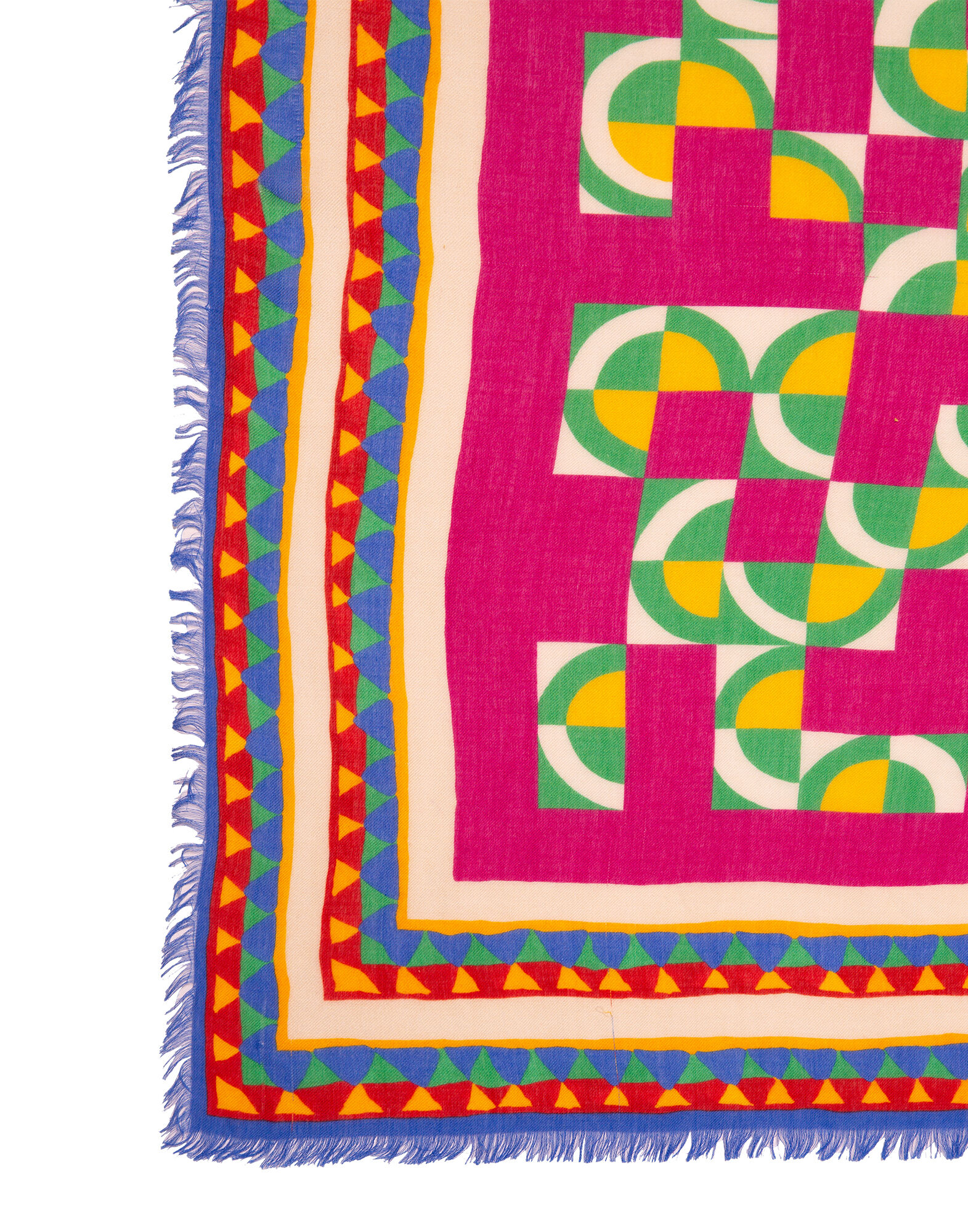 LaDoubleJ Mezza Luna Fringed Scarf (140x140 cm) Mezza Luna SCA0005MOC001LUN0001