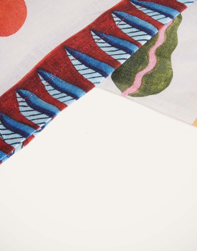 La DoubleJ Large Tablecloth La DoubleJ Large Tablecloth White Turning Tulips TBC0003LIN001HLE0024