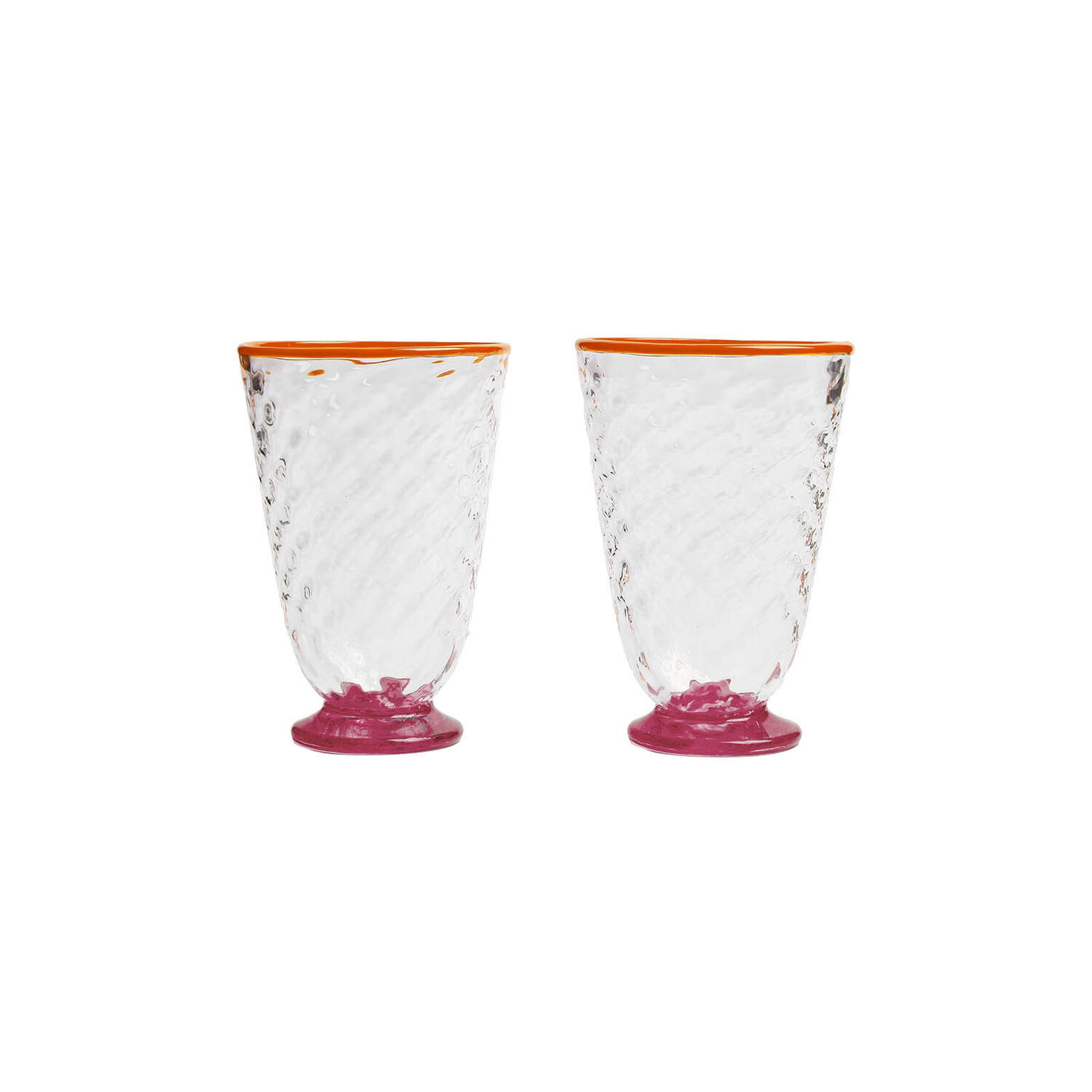 Shop La Doublej Quilted Glasses Set Of 2 In Fuchsia