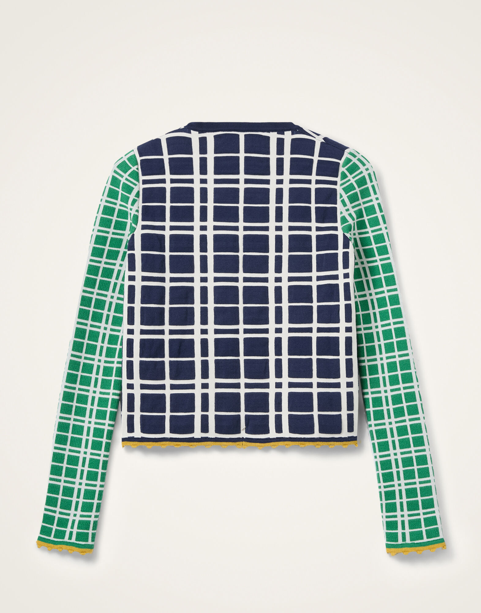 La DoubleJ Check Me Cardigan Multicolor Navy Blue & Green PUL0354KNI202VA477BU03