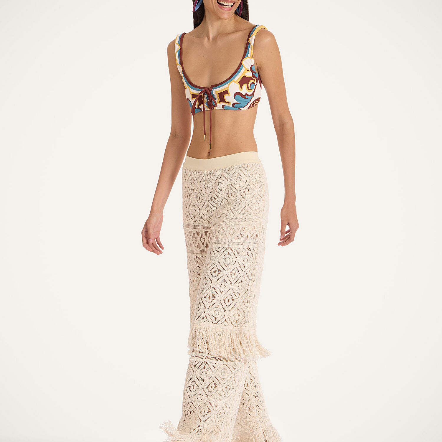 La Doublej Lacey Palazzo Pants In Plaza Cream