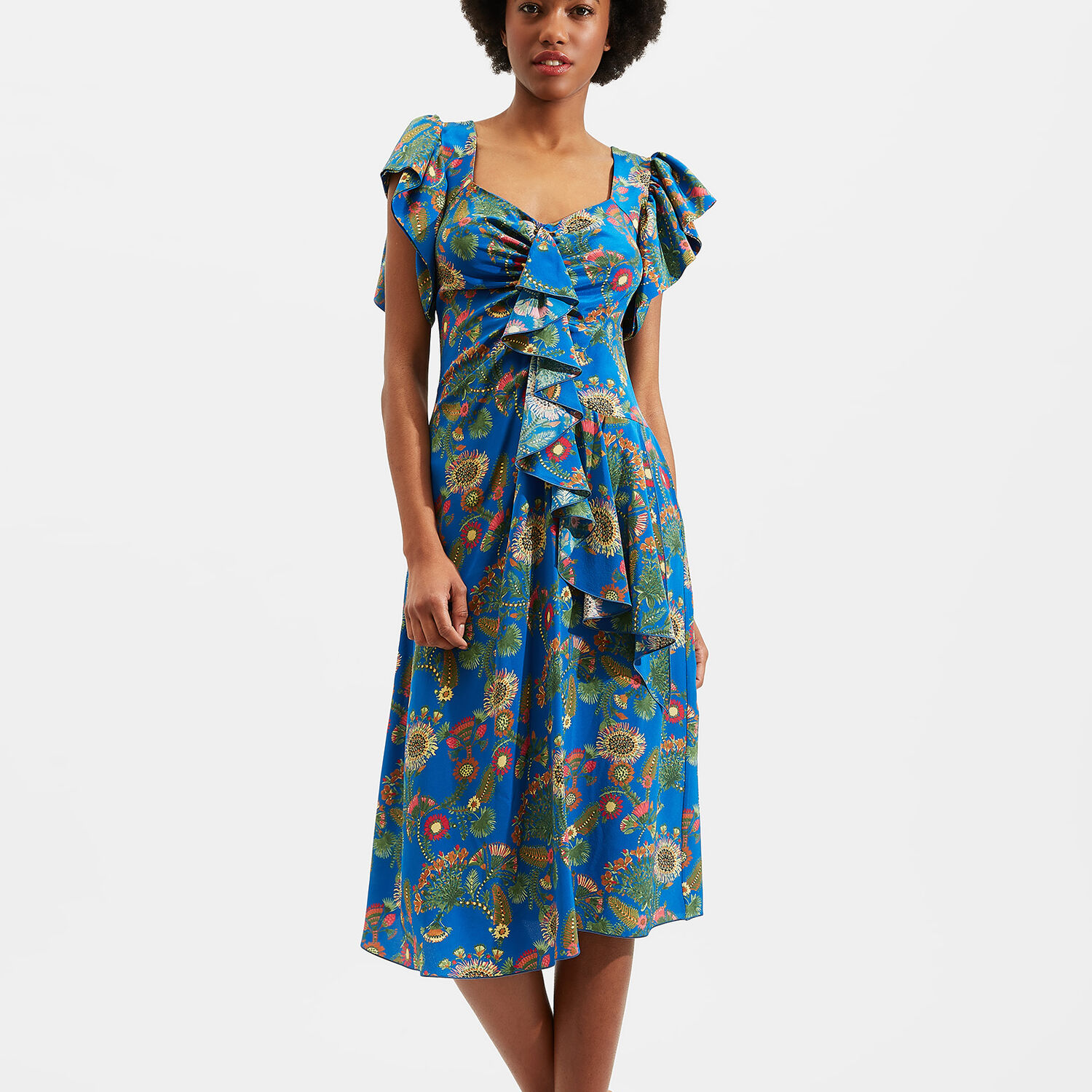 La Doublej Date Night Thistle Print Dress In Thistle Blu