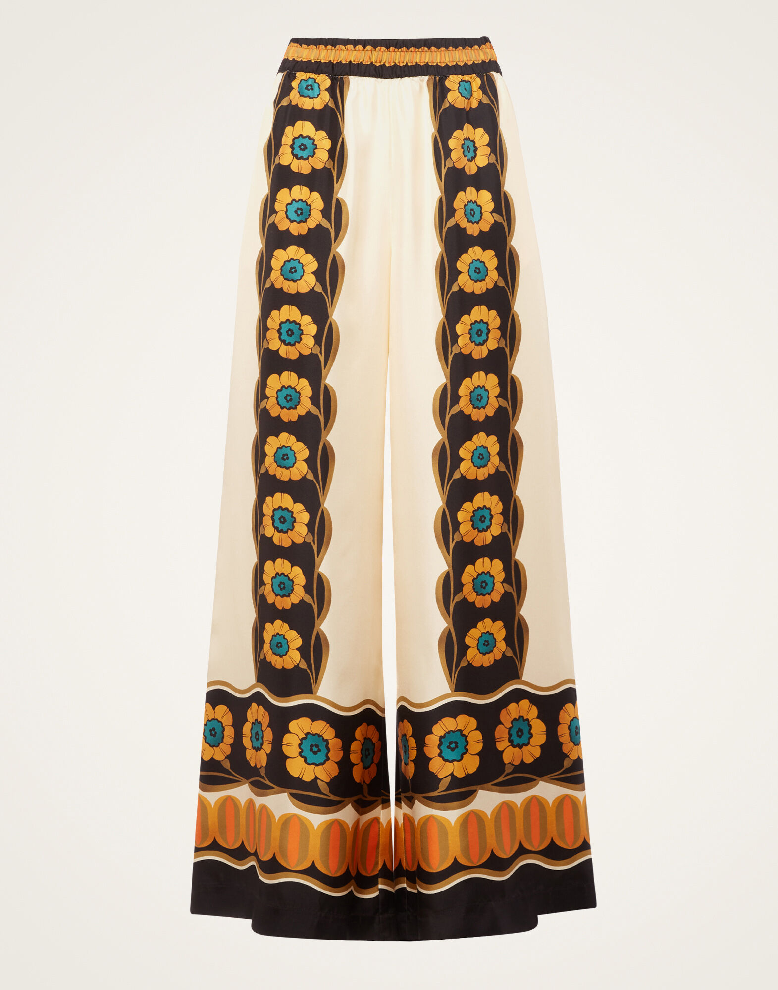 La DoubleJ Palazzo Pants Daisychain Plac&eacute;e Orange TRO0026SIL006ROP04OR02