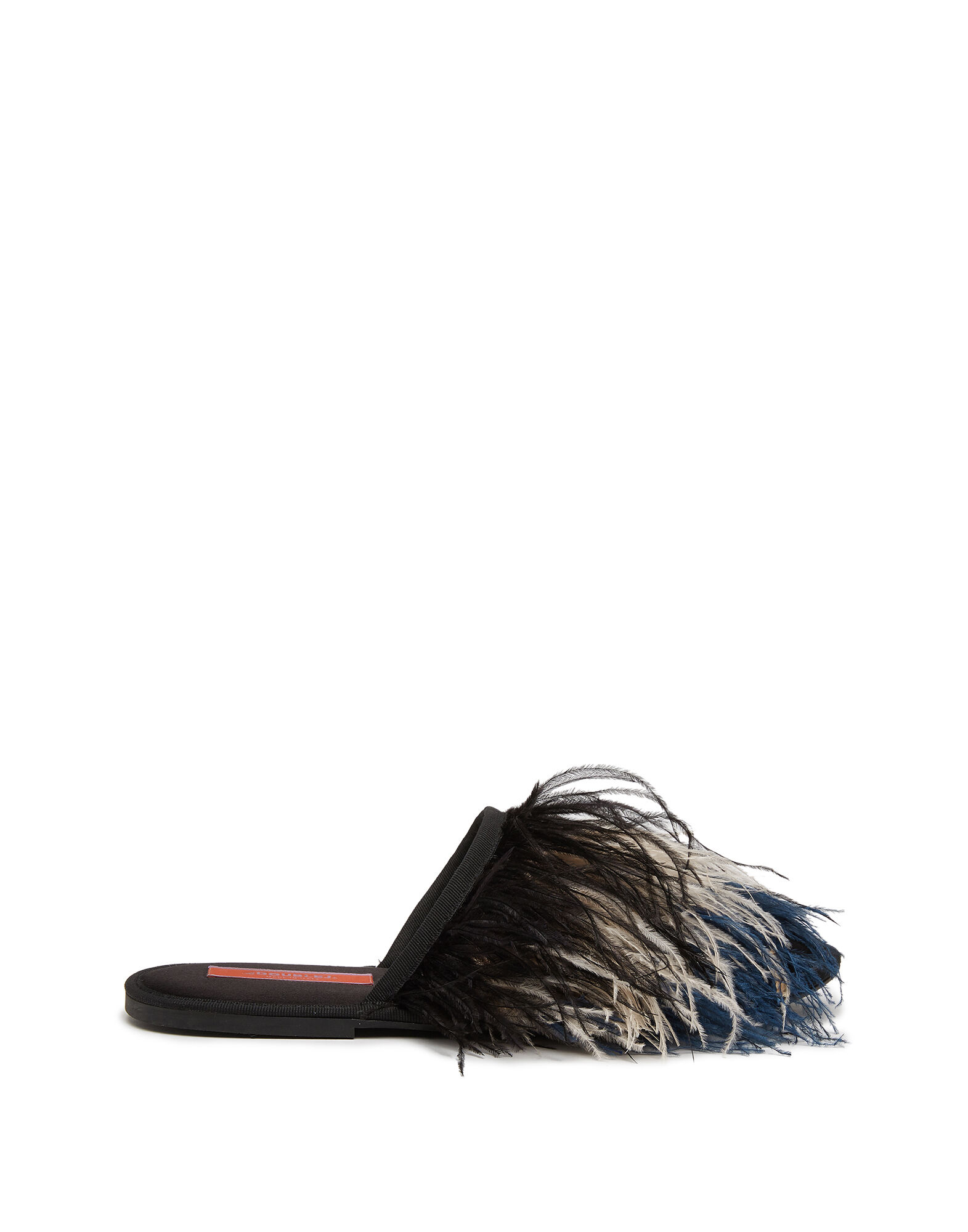 Feather mule slippers top
