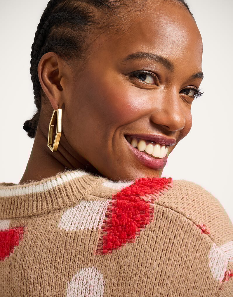 La DoubleJ Fun-Guy Sweater La DoubleJ Fun-Guy Sweater Camel & Red PUL0343KNI193VA449BR04