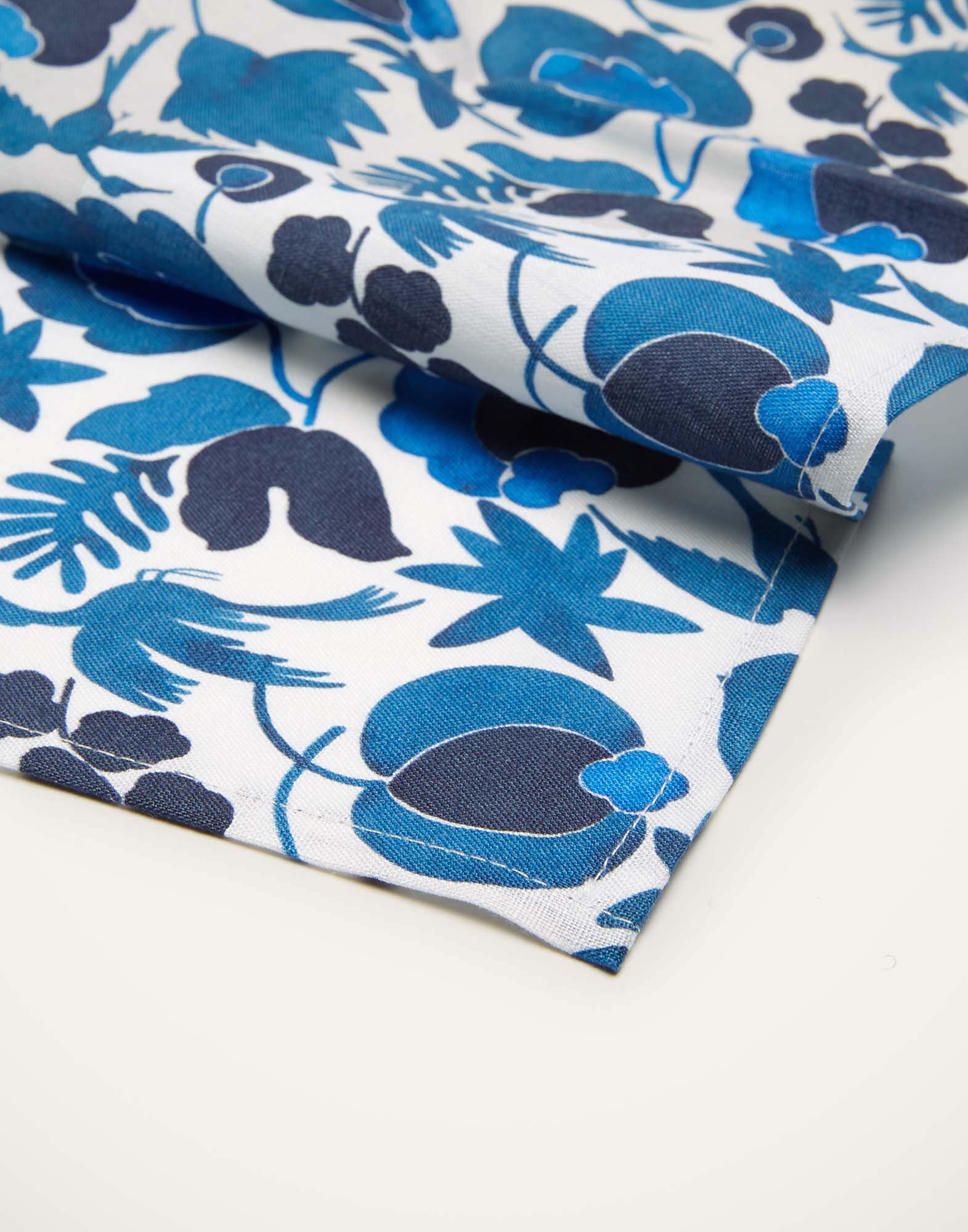 La DoubleJ Large Napkins Set Of 2 Wildbird Blu Small NAP0006LIN001CER0009