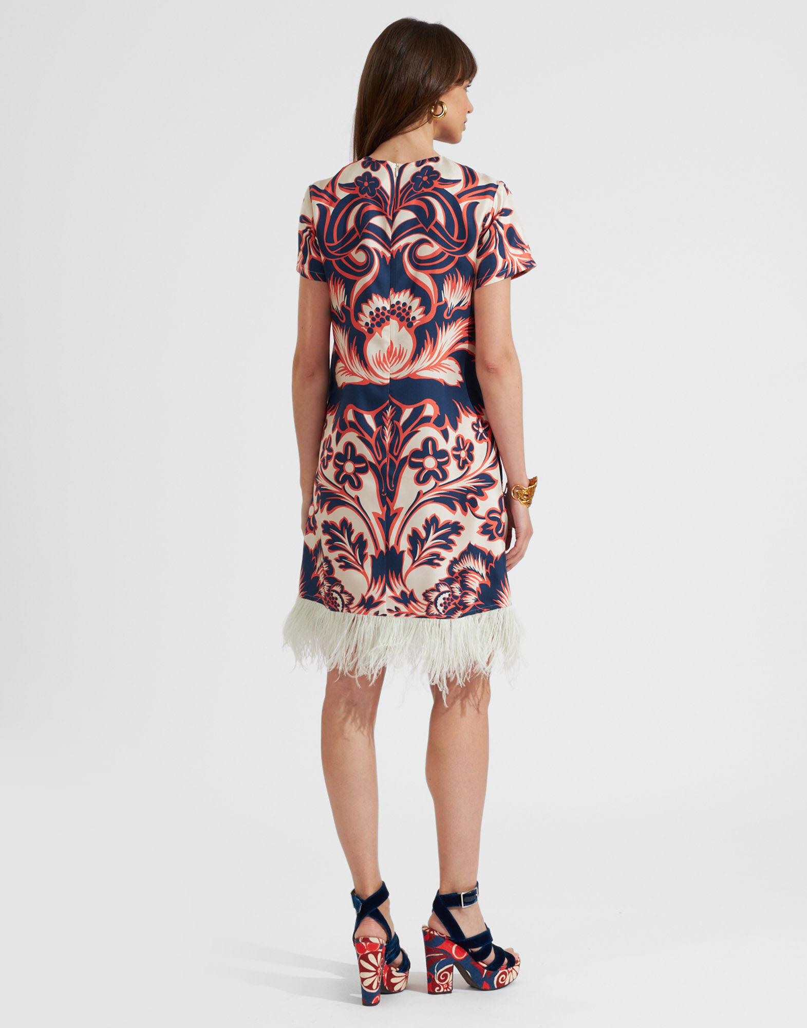 La DoubleJ Mini Swing Dress (With Feathers) Va-Va Plac&eacute;e White DRE0397SIL001VAV01WH01