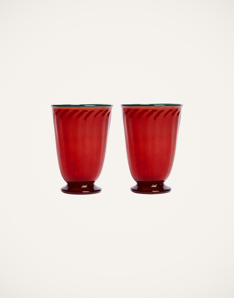 La DoubleJ Rainbow Glasses Set Of 2 La DoubleJ Rainbow Glasses Set Of 2 Red GLA0014MUR001RED0001