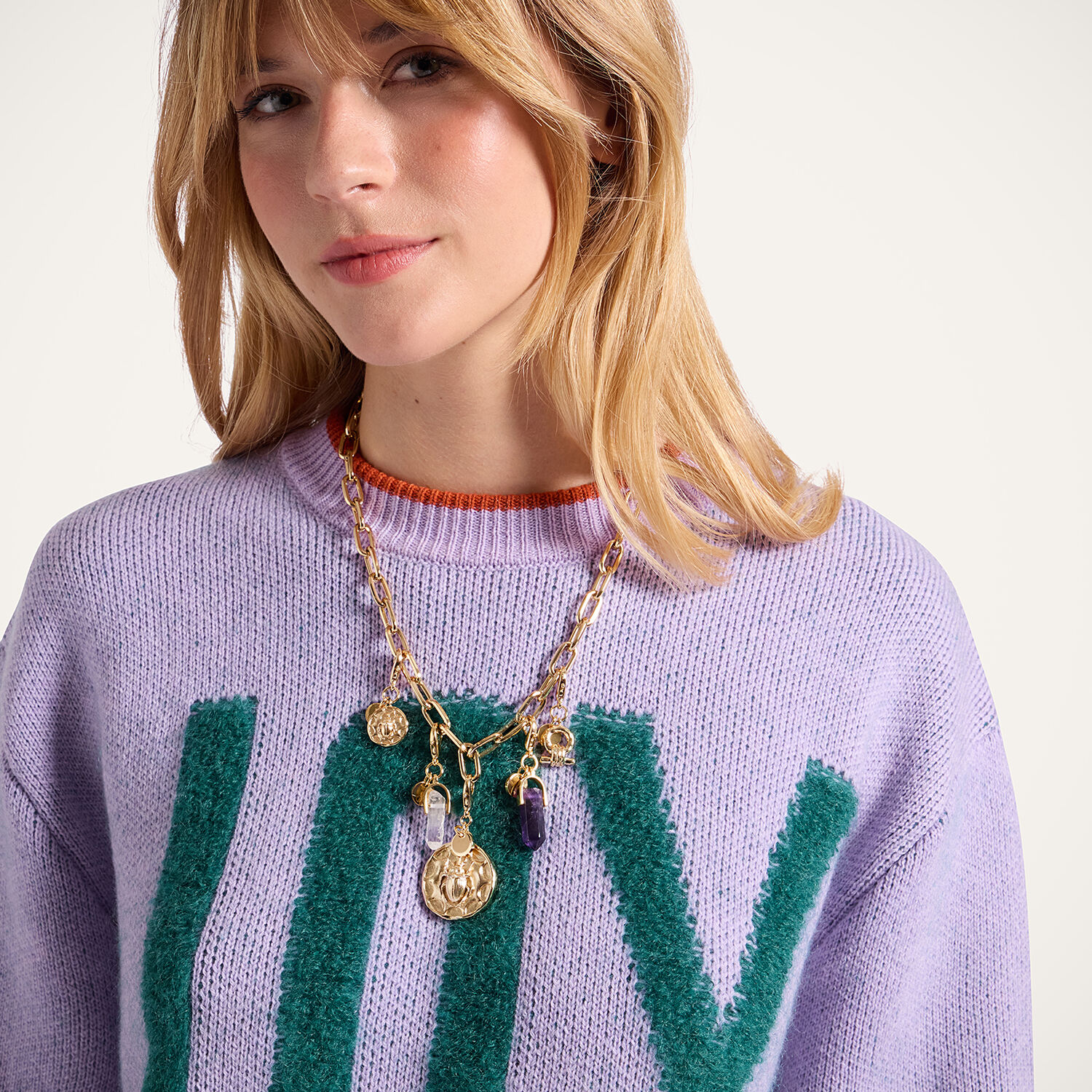 La Doublej Scarab Charm In Gold