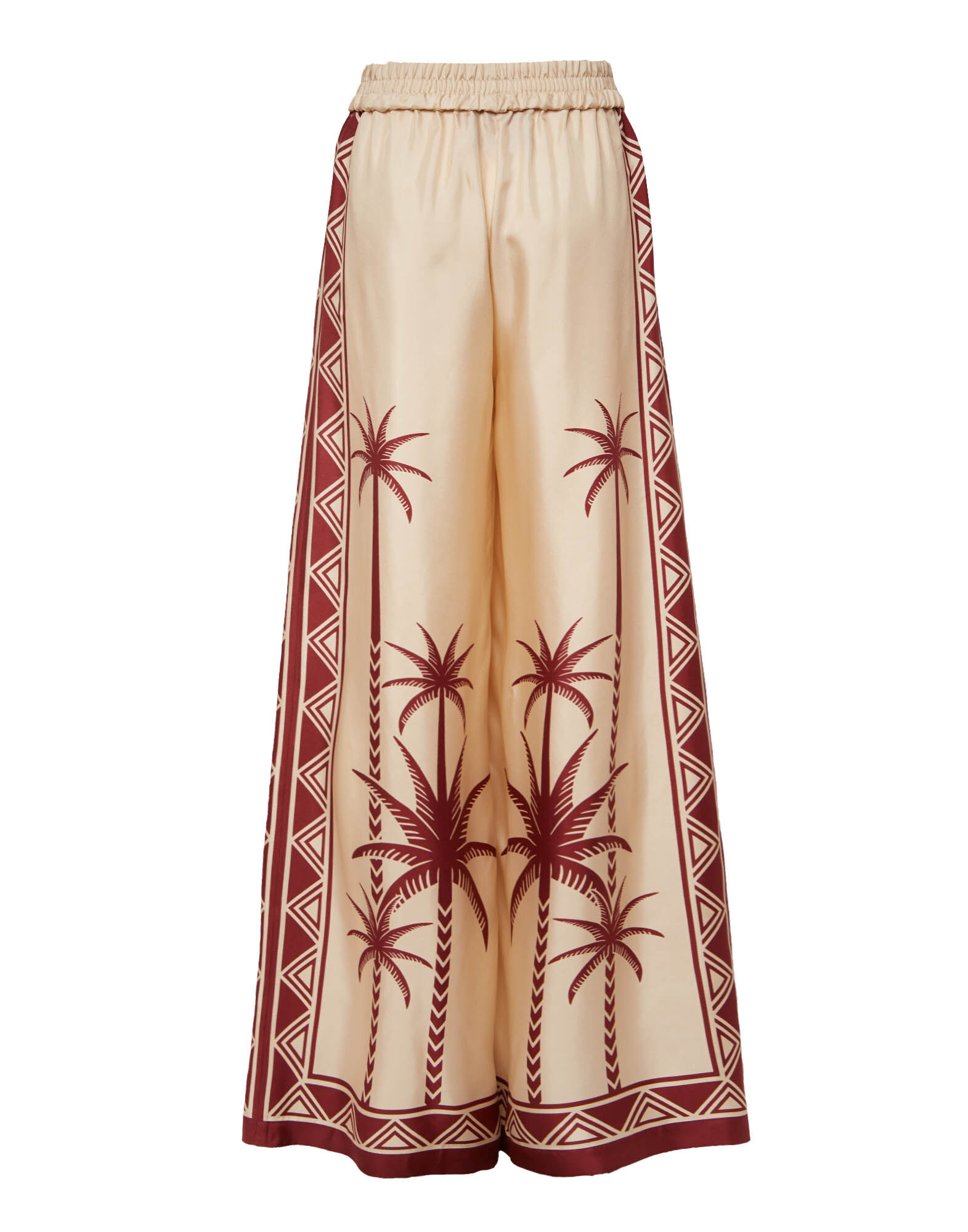 La DoubleJ Palazzo Pants Date Palms Plac&eacute;e Ivory TRO0026SIL006DAT01WH04