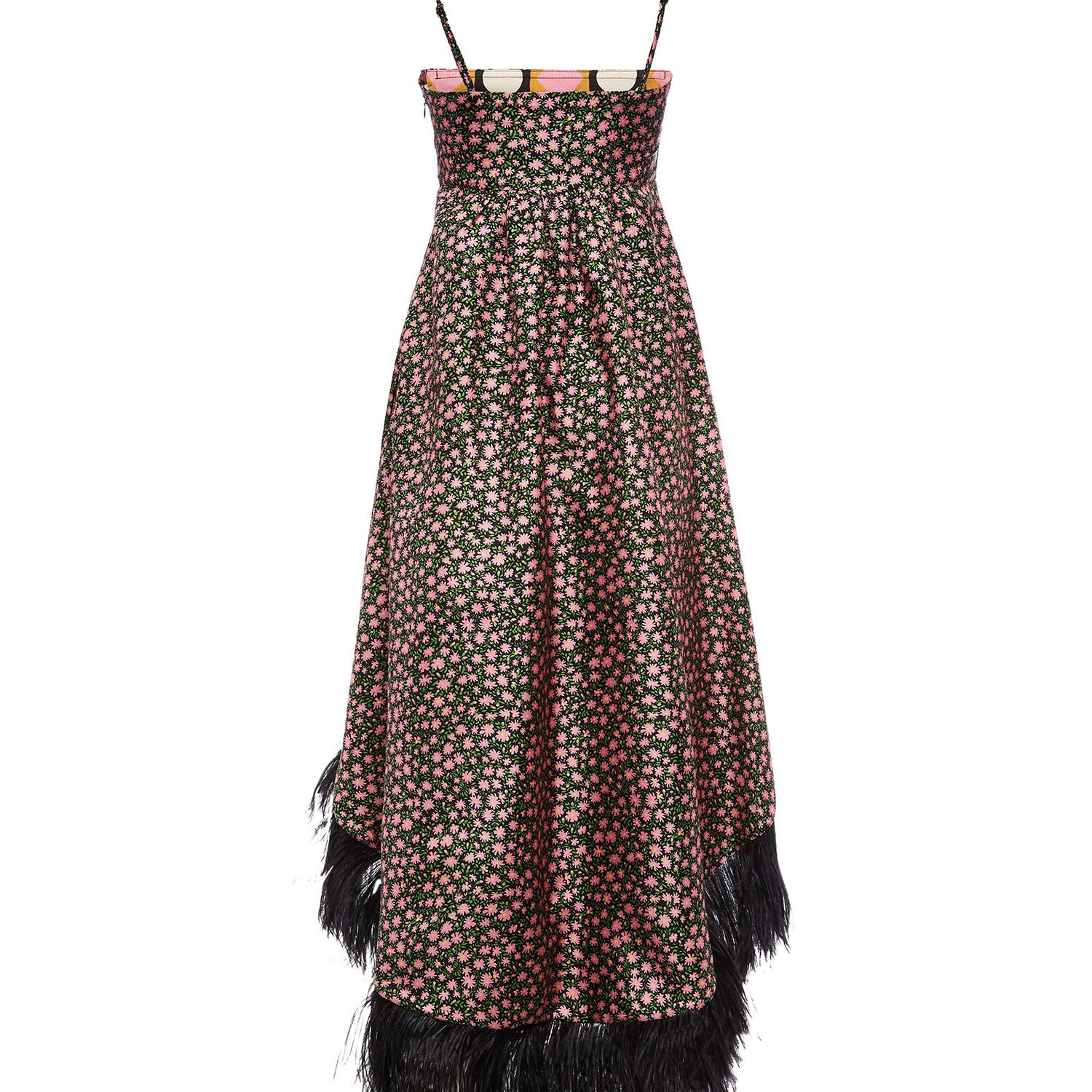 La Doublej La Scala Feather-hem Dress In Daisy