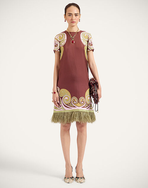 La DoubleJ Mini Swing Dress Kells Swirl Plac&eacute;e Burgundy DRE0963SIL026KLS01RE07