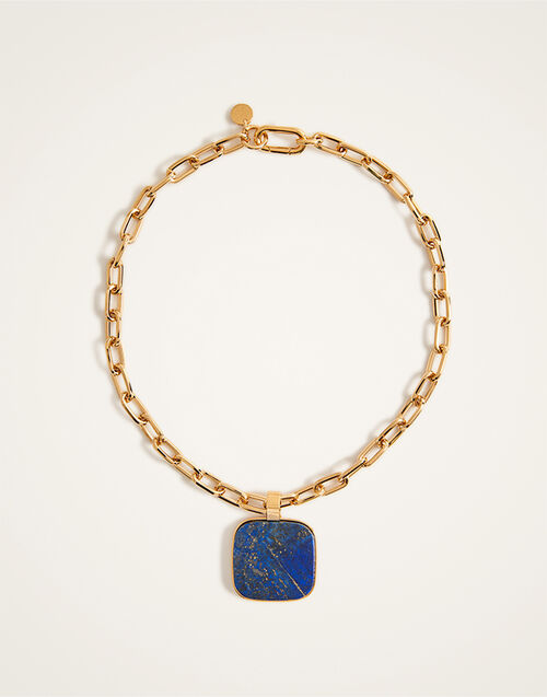 La DoubleJ Soul Pendant Necklace 24k Gold Plate & Lapis Lazuli NEC0017BRA003LAP01YE05