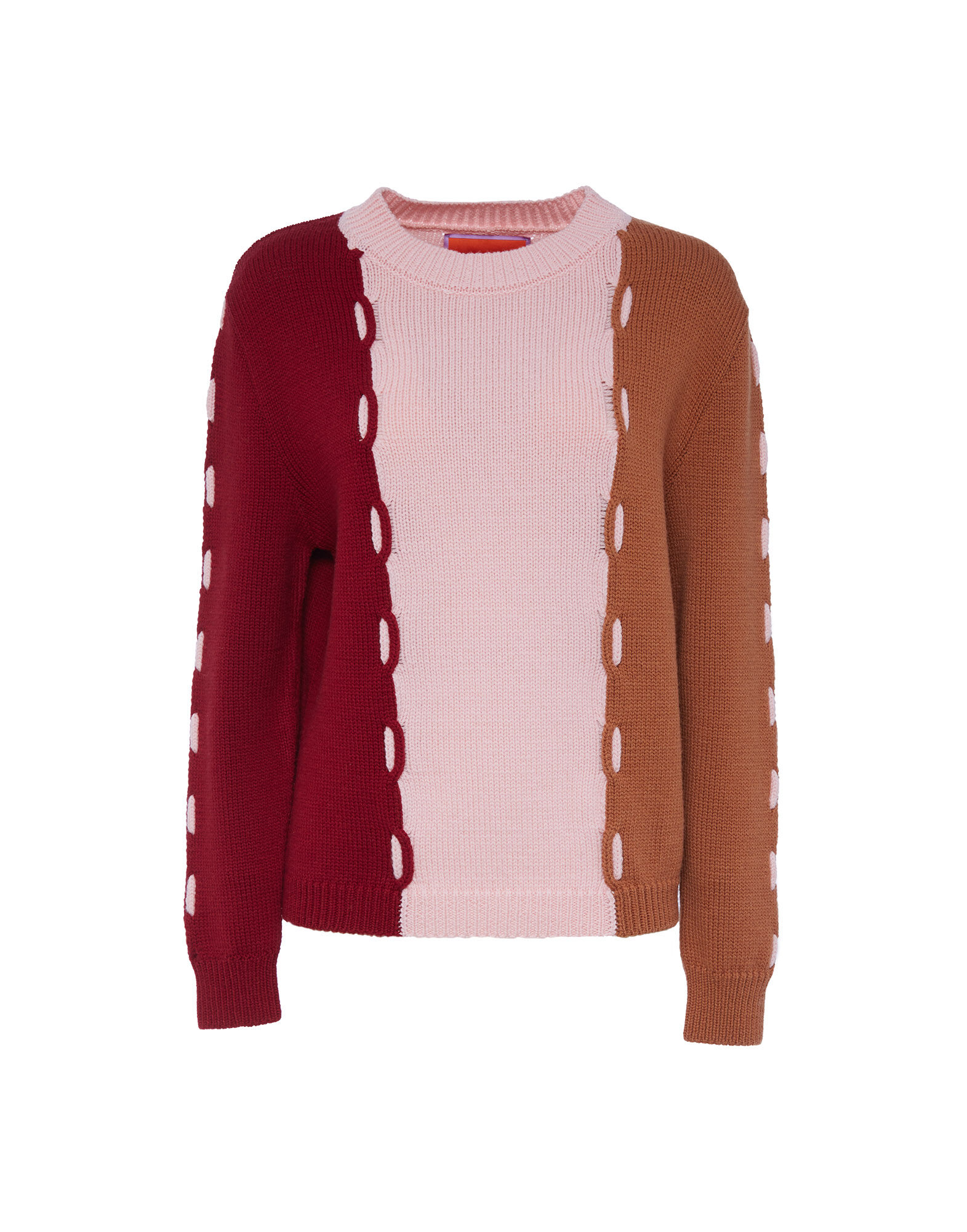 La DoubleJ Braided Crew Pink/Camel TOP0079KNI054VAR0105