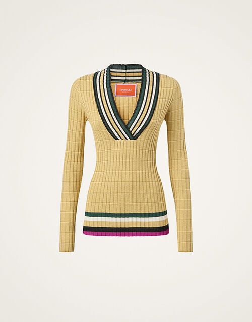 La DoubleJ Releve Top Solid Yellow PUL0347KNI196VA464YE02