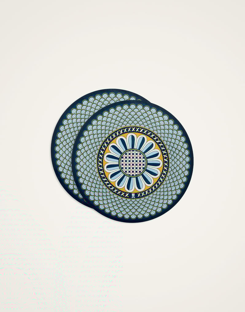 La DoubleJ Disk Placemats Set Of 2 La DoubleJ Disk Placemats Set Of 2 Napoli Midnight Blue PMT0032CRK001NAP04BU04